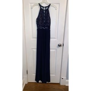 Dark blue prom dress